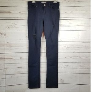 Long/Tall Alloy Apparel Black Sofia Distressed Skinny Jeans 37”